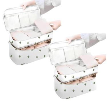 Imagem de Kit Organizador Mala Viagem Bolsa 2pç Impermeável Necessaire  Alça de 