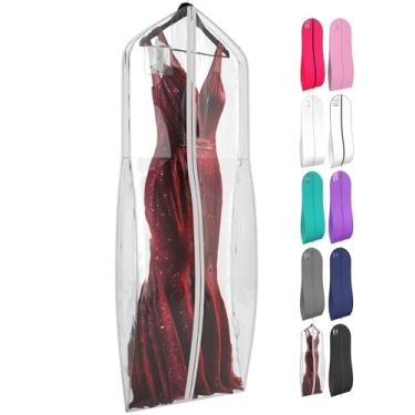 Imagem de Bolsa feminina para roupas e vestidos – 182,88 cm x 61 cm e 25,4 cm Reforço afunilado – Suas bolsas, Transparente., One_Size, Sacos de Vestuário