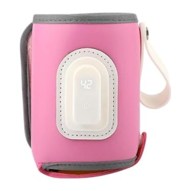 Imagem de Amagogo Bolsa de mamadeira para alimentação infantil Bolsa com leite aquecedor de garrafa para carro, Rosa