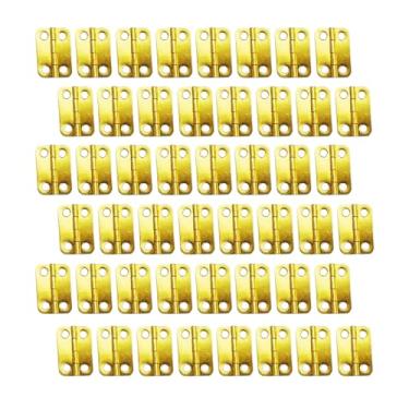 Imagem de QCAA Mini dobradiças de latão maciço de 180 graus, caixa de joias, dobradiça de extremidade de armário, 22 mm x 14 mm (0,86" x 0,55"), latão vibrado com lacado, feito em Taiwan, 24 pares