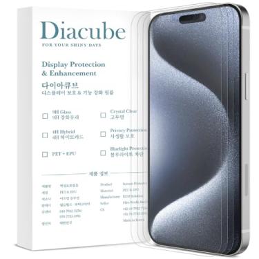 Imagem de Diacube Pacote com 3 protetores de tela fosco antirreflexo para iPhone 15 Pro Max, filme PET EPU resistente a quebras, anti-impressão digital, toque sedoso, livre de poeira e fácil instalação com