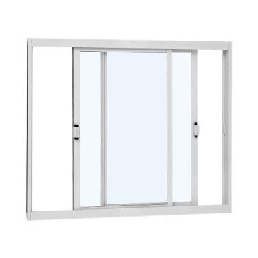 Imagem de Janela de Correr em Aço 100 x 150 x 8,1 cm 2 Folhas Móveis Kompacta Sa