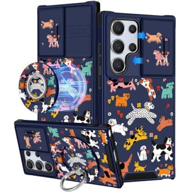 Imagem de Buleens Capa para Samsung Galaxy S25 Ultra - com suporte de anel e capa de câmera estética fofa projetada para mulheres meninas desenho kawaii cachorro legal para Samsung S25 Ultra capa de telefone