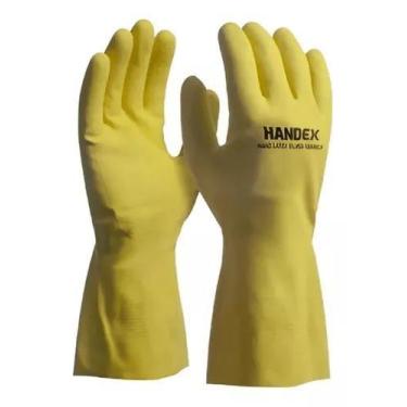 Imagem de Luva Hand Latex Silver Amarela Verniz Silver Tam G Ca 47061 - HANDEX