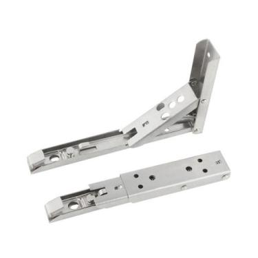 Imagem de Kit 2 Suportes Mão Francesa Retrátil Dobrável Cantoneiras Mesa Balcão 