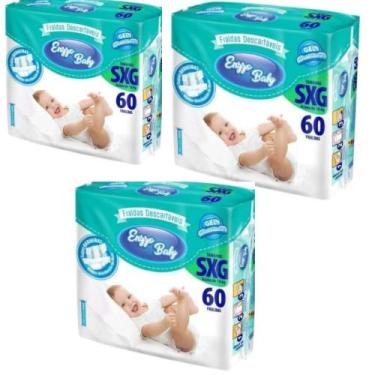 Imagem de KIT 3 PCT Fraldas Descartáveis Atacado Barato Enzzo Baby Pacotão Todos