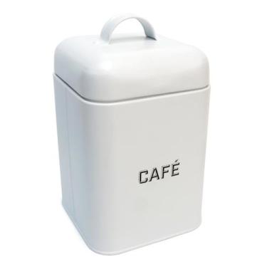 Imagem de Lata de Café 500g Quadrada Retrô - Branco - NH - Mai Home