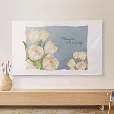 Imagem de Capa protetora de tela de TV com estampa de flores artísticas, capa protetora para Smart TV LCD LED de 30-75 polegadas, protetor de tela LCD para lavagem à máquina-A | 65 polegadas