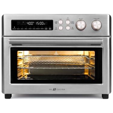 Imagem de Forno de Convecção 10 em 1, 24,8L com Livro de Receitas e Acabamento em Aço Inoxidável Escovado, 110V 1750W, VAL CUCINA, Prata