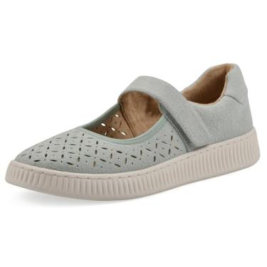 Imagem de WHITE MOUNTAIN Tênis feminino Doubles Mary Jane, Verde/Camurça/Suave, 36