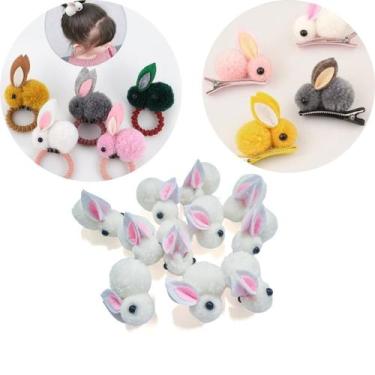 Imagem de Aplique pompom pelúcia coelho 40mm para artesanatos decorações tiaras 