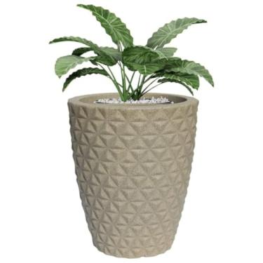 Imagem de Vaso Grande P/plantas Coluna Diamante Polietileno Jardim (Cinza)