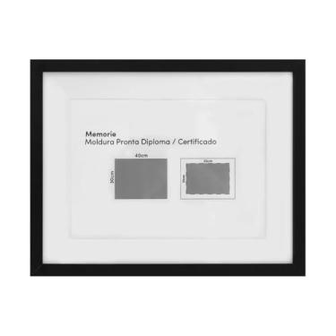Imagem de Porta Retrato Retangular de Vidro com Paspatur Expositor para Diploma ou Fotos 30x40 Versátil para Parede ou Balcão Outlet dos Quadros (Preto)