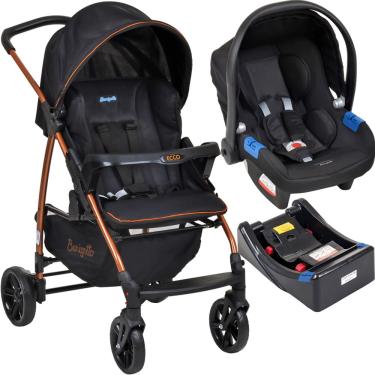 Imagem de Carrinho de Bebê Travel System Burigotto Ecco Preto e Cobre + Base