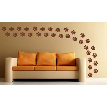 Imagem de Adesivo De Parede Decorativos 72 Patinhas para Box Carro Quarto Cozinha Chão