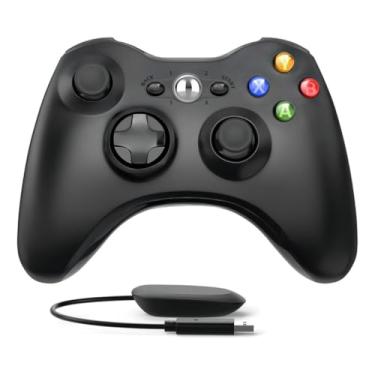 Imagem de Controle para Xbox 360, Design Ergonômico, Compatível com PC, Preto, (Com fio, Sem Receptor, Com Receptor) (Controle Com Fio)