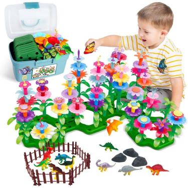 Imagem de Blocos de construção Leetous Dinosaur Flower Garden 167 PCS