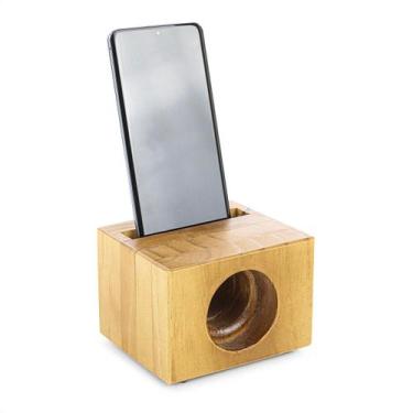 Imagem de Suporte Amplificador para Celular Som Natural Madeira Reforçado - Beto
