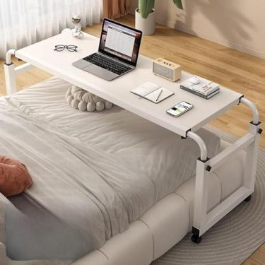 Imagem de Mesa sobre a cama com rodas com trava, altura ajustável sobre a cama, mesa multifuncional móvel cruzada para quarto/sala de estar/escritório, cama trabalho/casa de banho