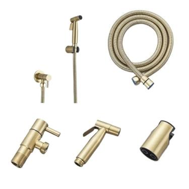 Imagem de 1 peça Bidê de vaso sanitário portátil pulverizador higiênico torneira de chuveiro única torneira de mistura de água fria para chuveiro muçulmano (cor: dourado) (ouro)