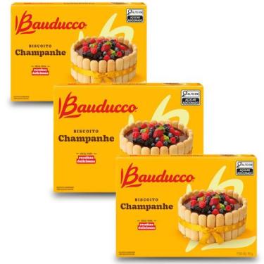 Imagem de Biscoito Bauducco Champanhe Kit 3 Pacotes de 150g