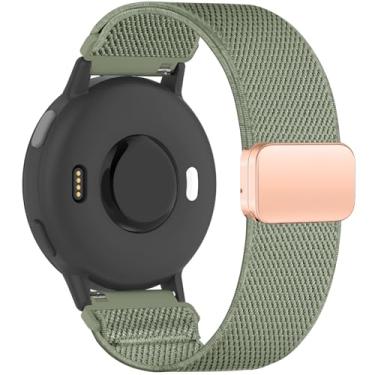 Imagem de Oanux Pulseira magnética de nylon elástico de 20 mm compatível com Garmin Vivoactive 6 Watch/Vivoactive 5/3/3 Music, pulseira esportiva elástica de substituição para Venu Sq 2/Venu e Forerunner 55/165