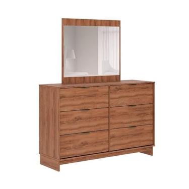 Imagem de Comoda 6 Gavetas com Espelho Quarto 1160 Carraro Freijó