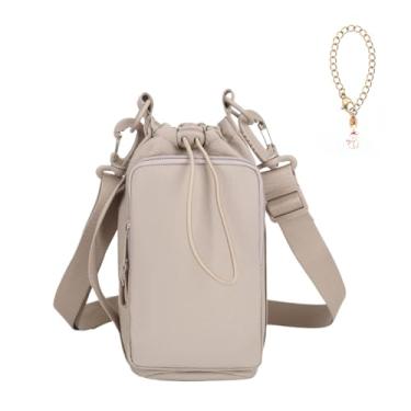 Imagem de Suporte para garrafa de água com bolso para celular para 100 g, suporte de garrafa de água com alça de ombro ajustável e pingente, manga para garrafa de água para caminhada, acampamento, academia