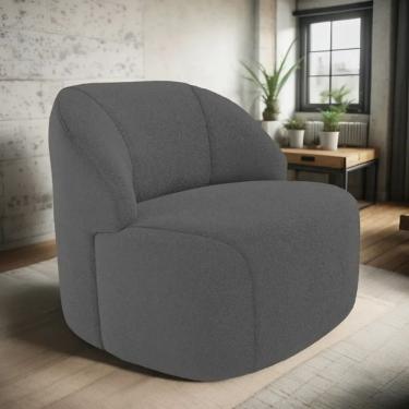Imagem de Poltrona Organica Decorativa Eloa Boucle Cinza - Londrilar
