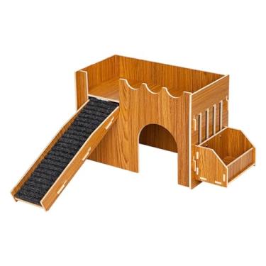 Imagem de WeiLaiKeQi Hamster house house de madeira cobaias esconderia pequena casa de animais hamster adormecido de estimação cama de dupla camundongo para ratos