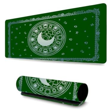 Imagem de Mouse Pad Gamer Profissional Confortavél Anti Derrapante Games e Escritório (80x40cm) Lua Temas (Verde Escuro)