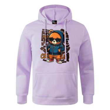 Imagem de Moletom Canguru Blusa De Frio Estampada Urso Fashion Cool Casaco Mascu