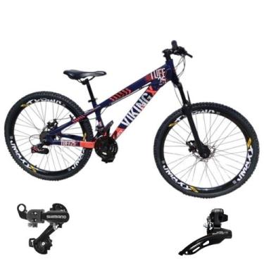 Imagem de Bicicleta Aro 26 Vikingx Aluminio Tuff 25 Mtb 24v Cambio Shimano Diant