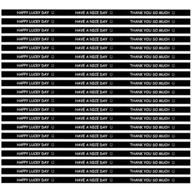 Imagem de Adesivos pretos feitos à mão para padaria de alimentos 34 cm Have a Nice Day Selaling Stickers 200 Pcs Long Baking Labels