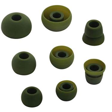 Imagem de AlxCD Pontas auriculares para Powerbeats2 Fone de ouvido sem fio, SML 3 tamanhos, 3 pares de pontas de silicone de substituição e 1 par de almofadas de ponta de flange dupla, adequado para Beats Powerbeats 2 sem fio [4 pares], Small, Truf Green