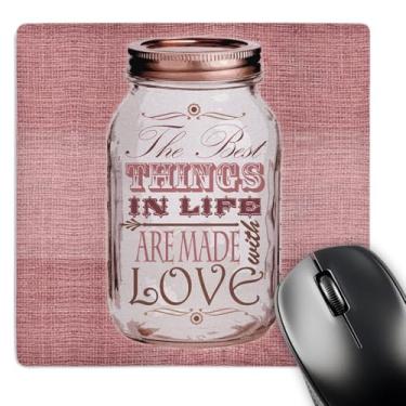 Imagem de 3dRose Mouse pad 20,3 x 20,3 x 0,63 cm, pote de conserva em impressão de serapilheira rosa (mp_128508_1)