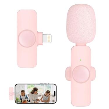 Imagem de Microfone profissional de lapela sem fio para iPhone iPad (para iPhone 14 e abaixo), microfone omnidirecional sem fio, microfone plug-play para entrevista, vídeo, podcast, vlog, YouTube
