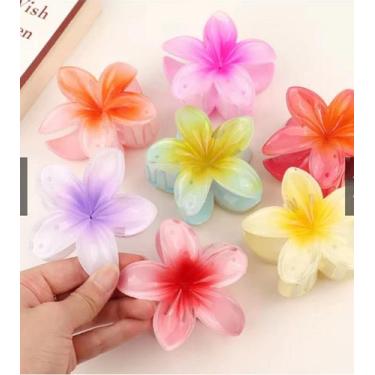 Imagem de KIT Presilha Piranha Flor De Cabelo em Acrilico Prendedor Blogueira Ve