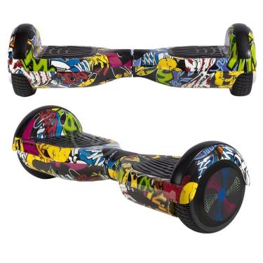 Imagem de Hoverboard Infantil Skate Elétrico Arte Urbana Led Grafite