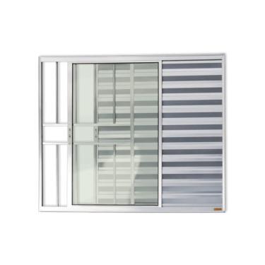 Imagem de Janela Janela Veneziana Confort 3 Folhas Com Grade Vidro Liso 100cm X 120cm Brimak Brilhante