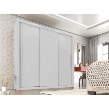 Imagem de Roupeiro Panamá Em Mdp Com 3 Portas E 4 Gavetas Sallêto Branco