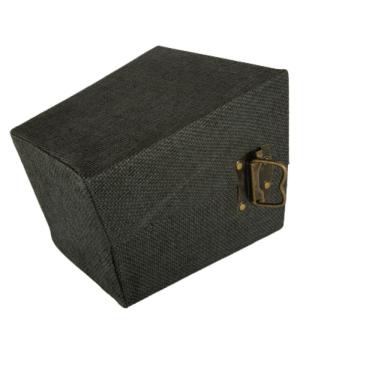 Imagem de Cachepot Juta Com Forrado Tnt Com Alças De Metal Alt 30cm X Larg 33cm X Comp 33cm