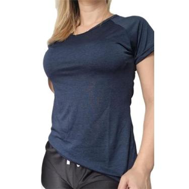 Imagem de Baby Look Mescla feminina. Uso casual e esportivo. - Oly Sport, Azul, 