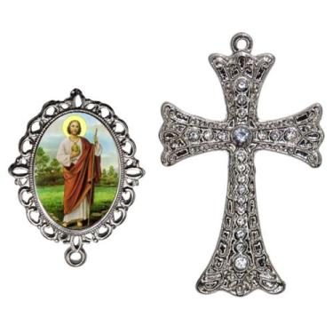 Imagem de Crucifixo Para Terço de Noiva Relicario São Judas Peças para Montar Te