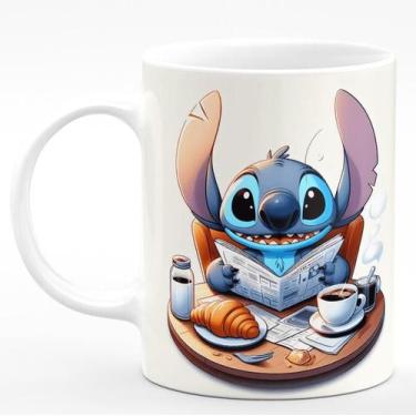 Imagem de Caneca de Porcelana Stitch 325ml Newspaper (Lilo &amp Stitch) - PRMUG