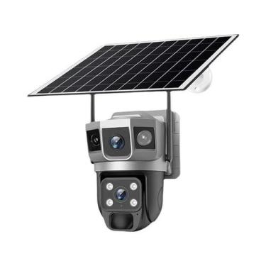 Imagem de Câmera IP Externa Movida a Energia Solar, 12MP, Wi-fi, Cartão SIM 4G, 