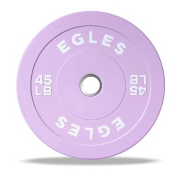 Imagem de Egles Anilhas De Peso Roxas Vibrantes, Barra Borracha 2 Polegadas, Padrão Olímpico, 45 Lb, Proteção Única, Inserções Aço Para Levantamento Em Casa, Treinamento Força E Exercícios Condicionamento Fís