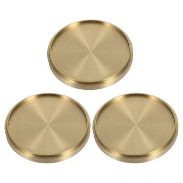 Imagem de Hemobllo Conjunto com 3 Porta- de Cobre, Descanso Decorativo, Formato Redondo, Protetor Térmico Mesa, 6,5 cm,