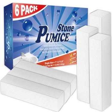 Imagem de FAZMoss Pacote Com 6 Pedras-Pomes Para Limpeza De Vasos Sanitários - Limpador Potente Remover Marcas Água Dura, Acúmulo Cálcio E Manchas. Ideal Sanitários, Banheiras, Pias Cozinha Churrasqueiras (Br