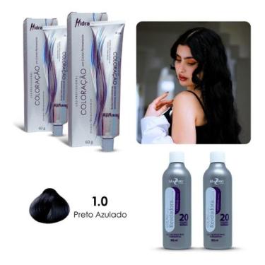 Imagem de Kit Cabelos Preto Azulado (2 Colorações 1.0 + 2 Ox) Mairibel - Mairibe
